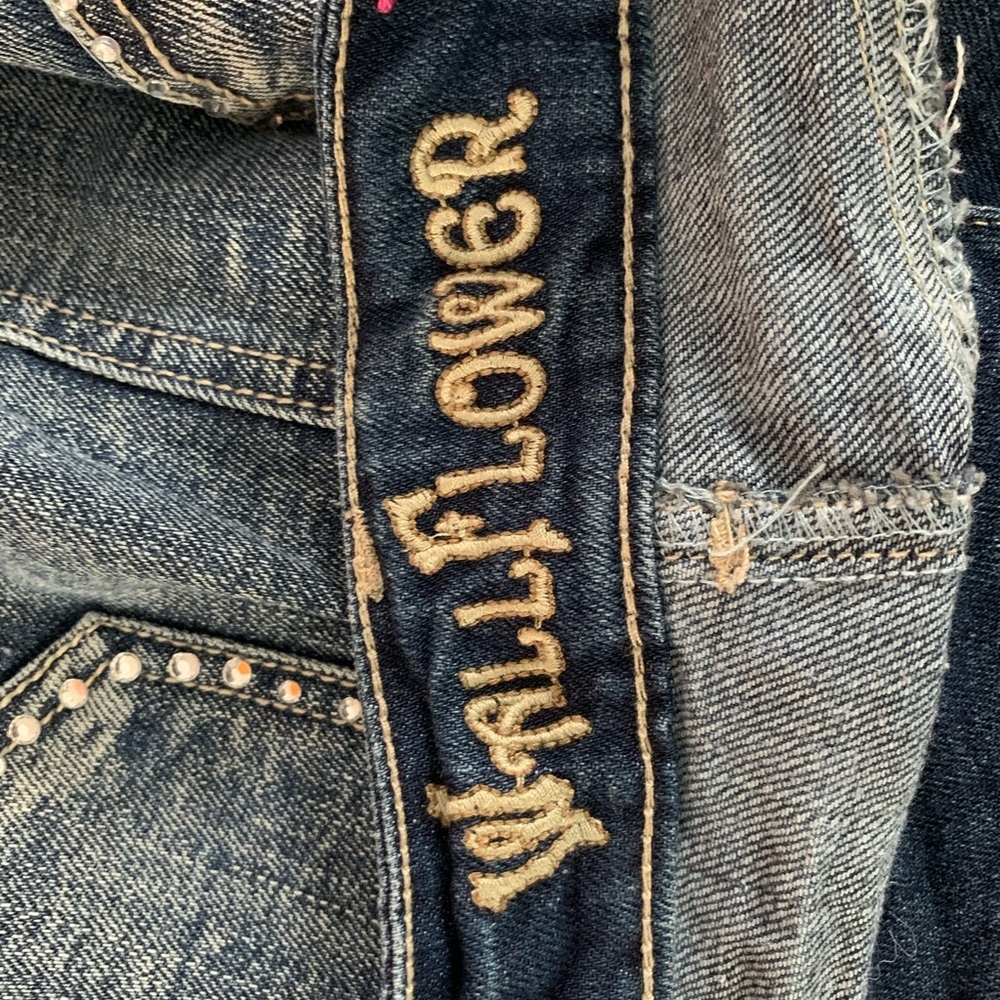 Size 3 Wallflower Blue Jean denim miniskirt Junior - Picture 4 of 5